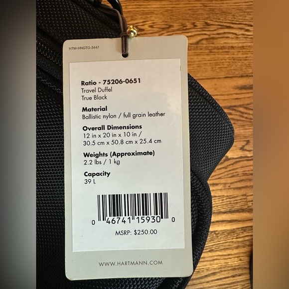 Hartmann Travel Duffle NWT - Picture 2 of 5